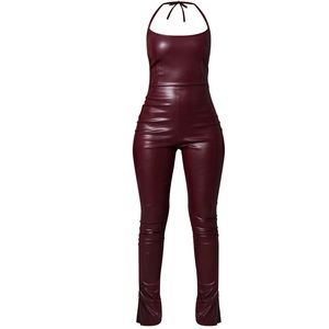 Maroon Jumpsuit with Leg Zips BRAND NEW, NEVER WORN